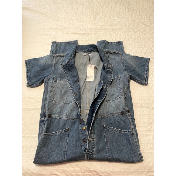NEW VICI Dance & Marvel "Claude" Denim Blue Jean Jumpsuit Boiler Suit Size M - Picture 2 of 4